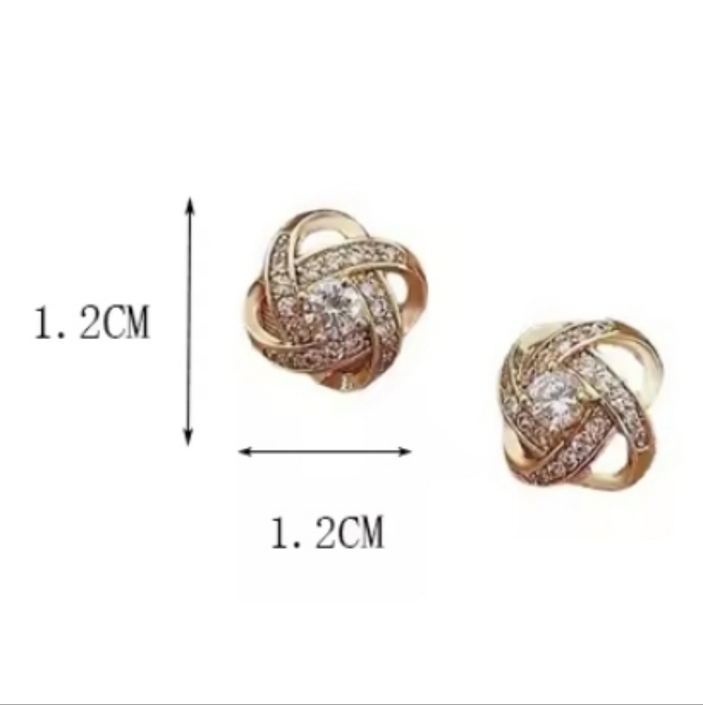 14K Gold CZ Earrings - Picture 5 of 6